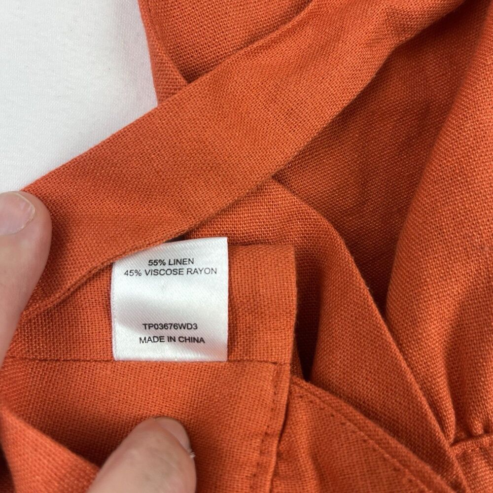 Meshki Women’s Linen Halter Top Crop Rust Orange Small Tie Back Adjustable New - Picture 14 of 16